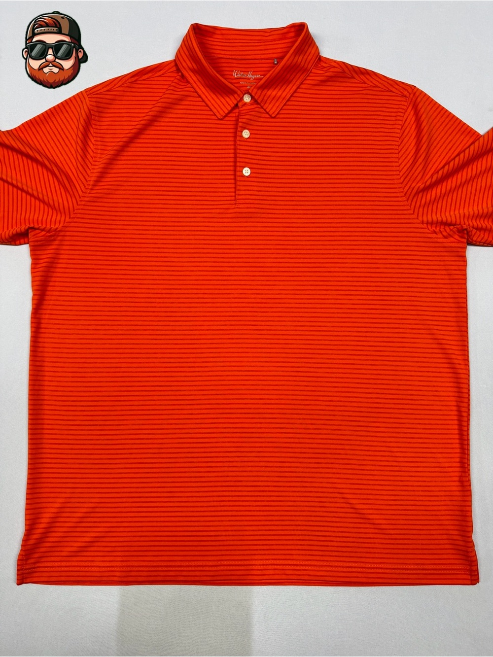 Men’s XL Orange Walter Hagen Striped Golf Polo Short Sleeve